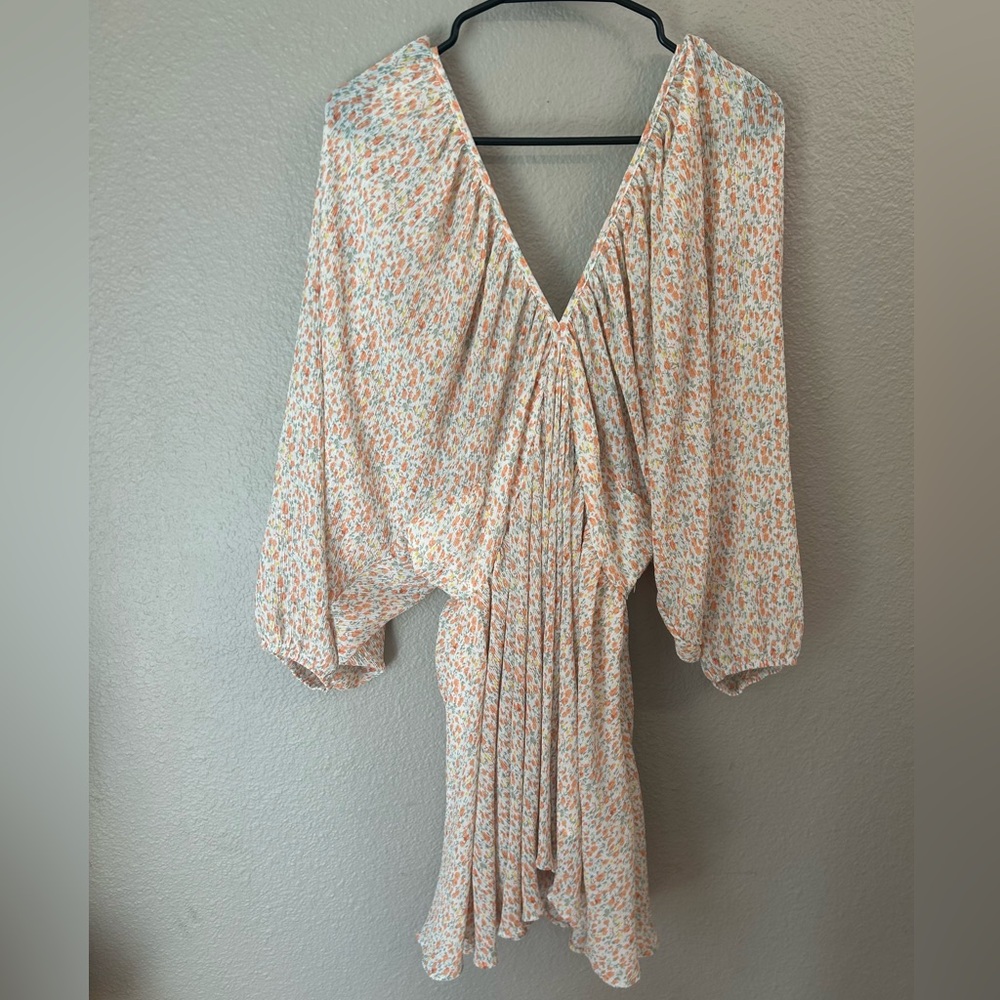 Vici Floral Mini Dress - Cream and Pink